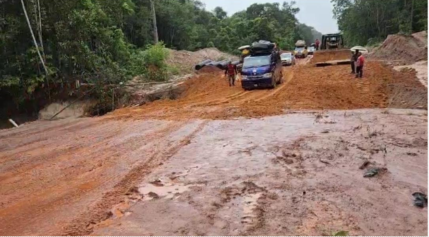 Light traffic now traversing waterlogged Lethem trail