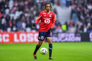 LILLE, FRANCE - JANUARY 14: Leny Yoro of Lille OSC controls the ball during the Ligue 1 Uber Eats match between Lille OSC and FC Lorient at Stade Pierre-Mauroy on January 14, 2024 in Lille, France. (Photo by Franco Arland/Getty Images)