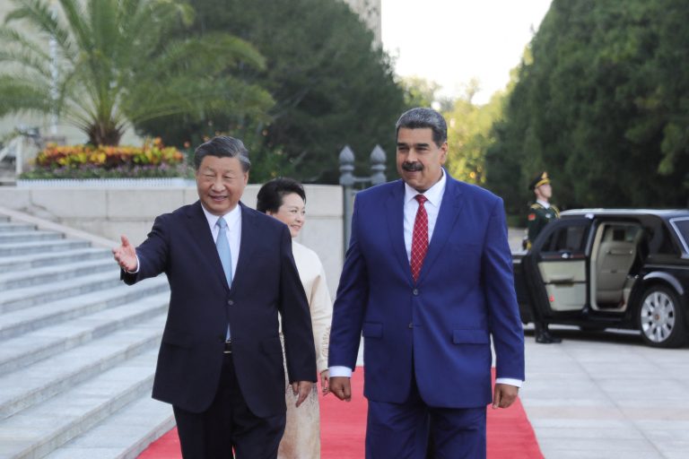 FILE PHOTO: China's President Xi Jinping and Venezuela's President Nicolas Maduro take part in a welcoming ceremony at the Great Hall of the People, in Beijing, China September 13, 2023. Miraflores Palace/Handout via REUTERS/File Photo