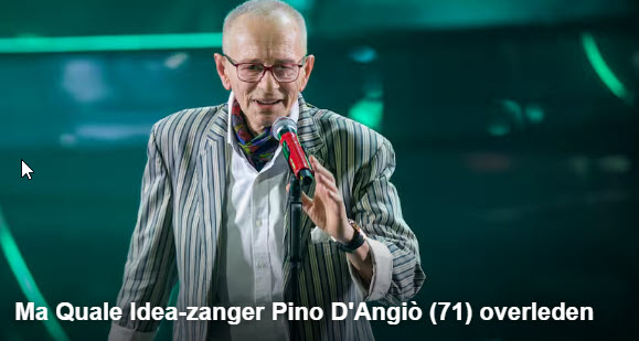 Ma Quale Idea-zanger Pino D'Angiò (71) overleden