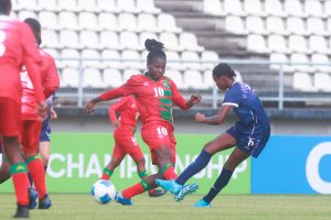 PORT OF SPAIN, TRINIDAD Y TOBAGO. AUGUST 5th: Namiesha Lamafoe #10 of Suriname competes of the ball with Daley Outerbridge #6 of Bermuda  during the League B Round One match between Bermuda and Suriname in the Concacaf Girls Under-15 Championship, held at the Larry Gomes stadium, in Port of Spain, Trinidad y Tobago.

(PHOTO BY DANEL PRENTICE/STRAFFONIMAGES/MANDATORY CREDIT/EDITORIAL USE/NOT FOR SALE/NOT ARCHIVE)