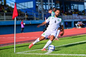 LEONORA, GUYANA. SEPTEMBER 5th: Immanuel-Johannes Pherai #6 of Suriname during the Group A match between Guyana and Surinam in the Concacaf Nations League , held at the National Track and Field Leonora stadium, in Leonora, Guyana.

(PHOTO BY SAMUEL MAUGHN/STRAFFONIMAGES/MANDATORY CREDIT/EDITORIAL USE/NOT FOR SALE/NOT ARCHIVE)