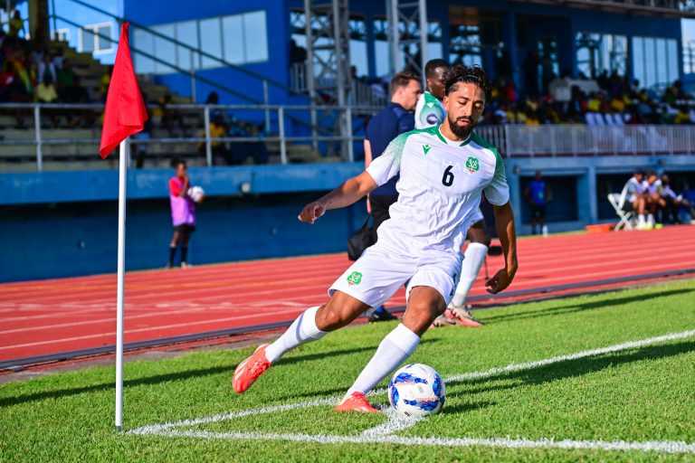 LEONORA, GUYANA. SEPTEMBER 5th: Immanuel-Johannes Pherai #6 of Suriname during the Group A match between Guyana and Surinam in the Concacaf Nations League , held at the National Track and Field Leonora stadium, in Leonora, Guyana.

(PHOTO BY SAMUEL MAUGHN/STRAFFONIMAGES/MANDATORY CREDIT/EDITORIAL USE/NOT FOR SALE/NOT ARCHIVE)