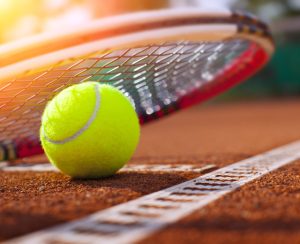 tennis ball on a tennis court