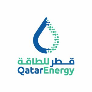 FILE PHOTO: The new Qatar Energy logo is pictured during a news conference in Doha, Qatar, October 11, 2021. Qatar News Agency/Handout via REUTERS/File Photo