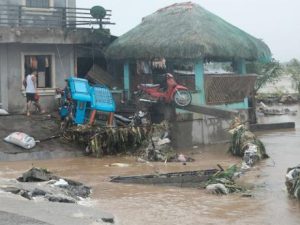 Tropical storm battering